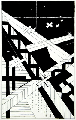 Crosses, Pen & Ink, by Stephen Hatton